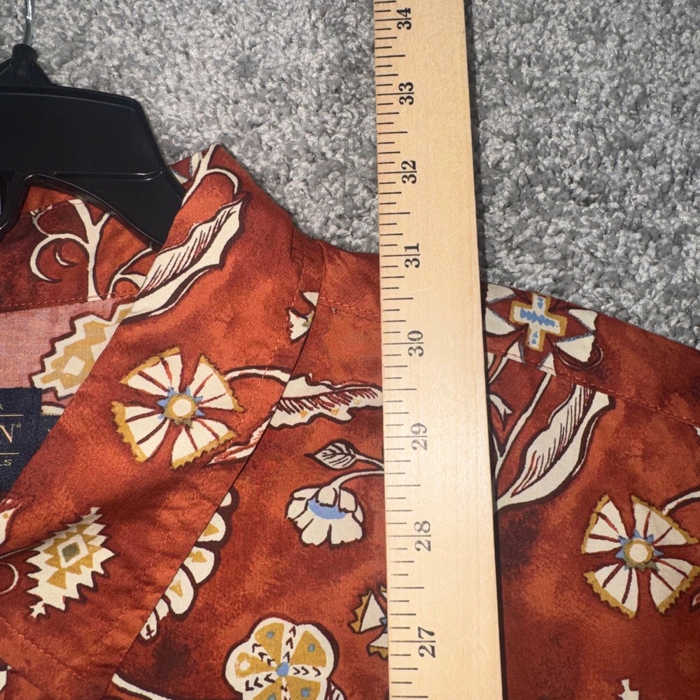 Pendleton Western Shirt Mens XXL Floral Geometric Pearl Snap Front Rust NEW - Picture 4 of 7